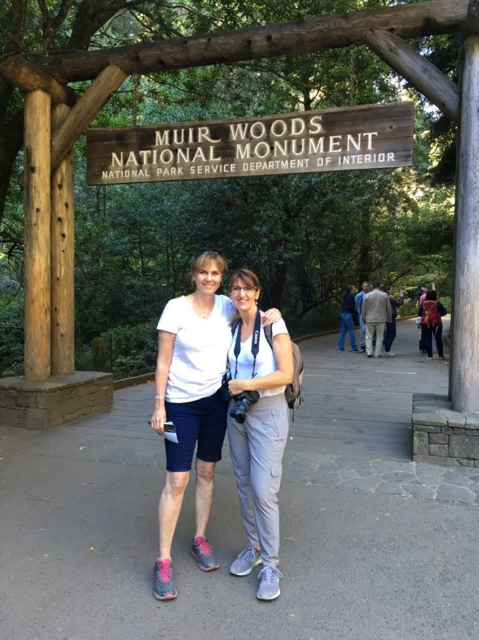 muir woods entrance with sue