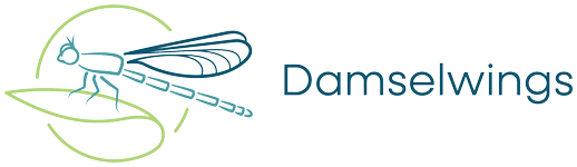 Damselwings horizontal logo - full color