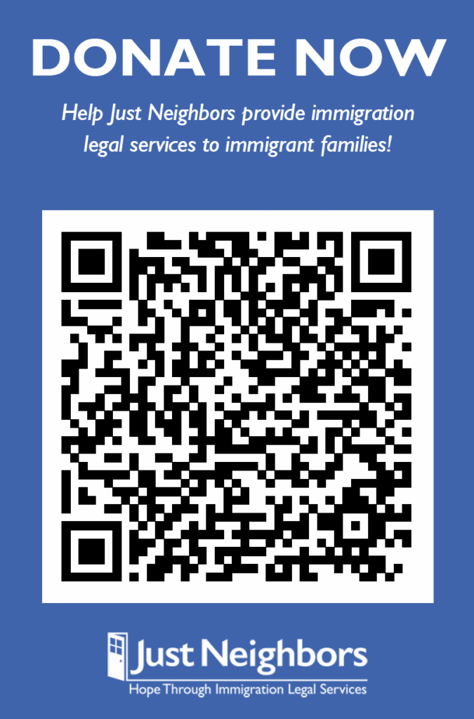 Just Neighbors donation QR code