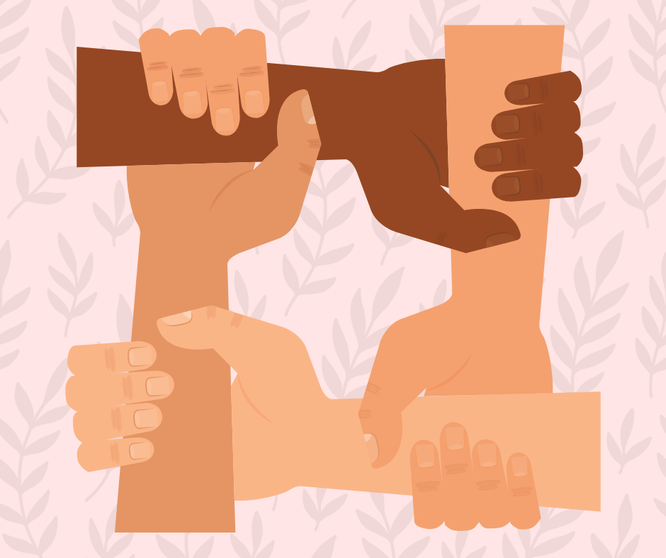 supporting hands for Just Neighbors post 