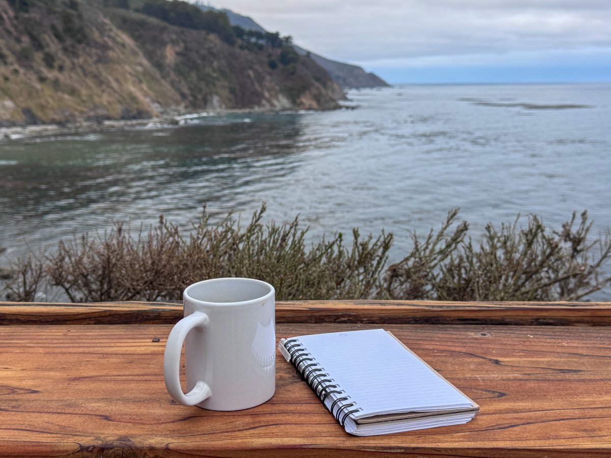 coffee and journal at Esalen
